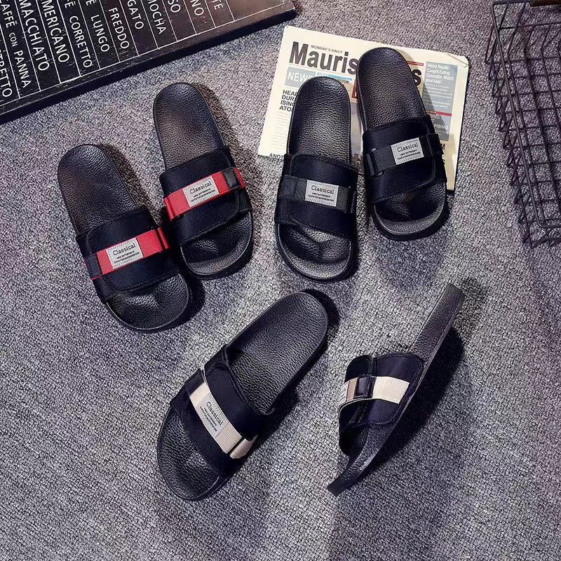 Men’s Summer Korean-Style Slippers – Soft-Bottom Couple Sandals
