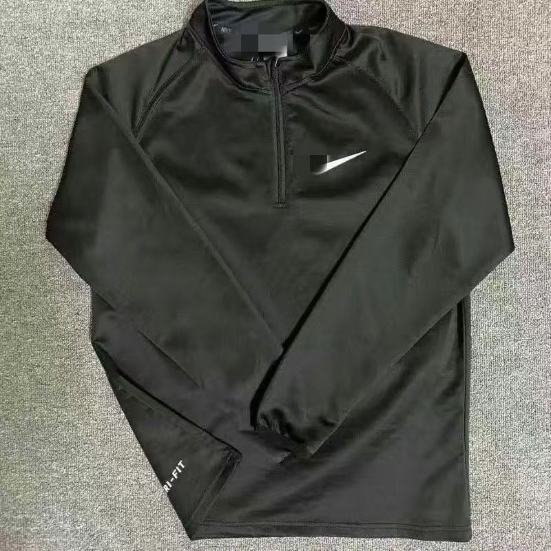 INSTOCK- Men’s Black Quick-Dry Half-Zip Training Sports Shirt