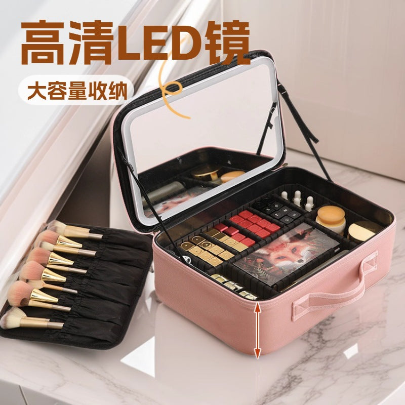 LED Lighted Cosmetic Case with Mirror