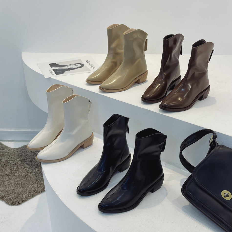 STOCK-Knights White High Heel Long Boots