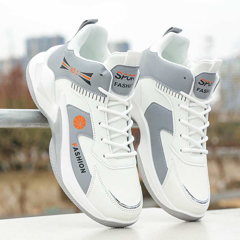 STOCK-Men’s High-Top Basketball Shoes – 2025 Red Leather Sports