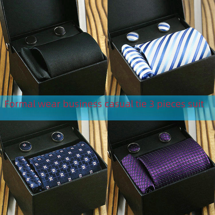 Men's 3pc Jacquard Tie Gift Set – Formal & Wedding