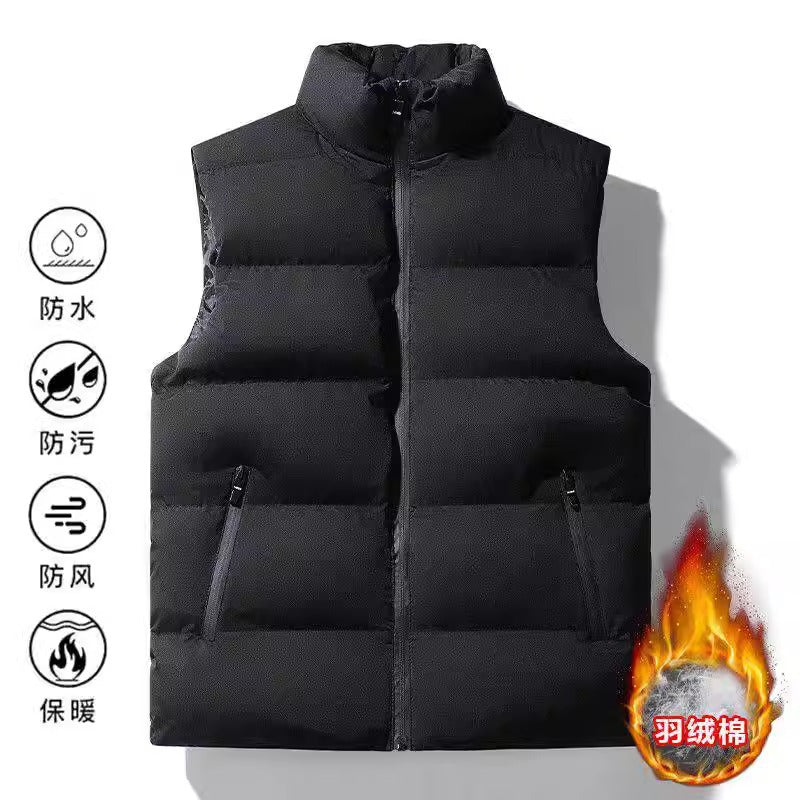 Korean Style Men’s Warm Vest – Autumn Winter Thick Slim Jacket