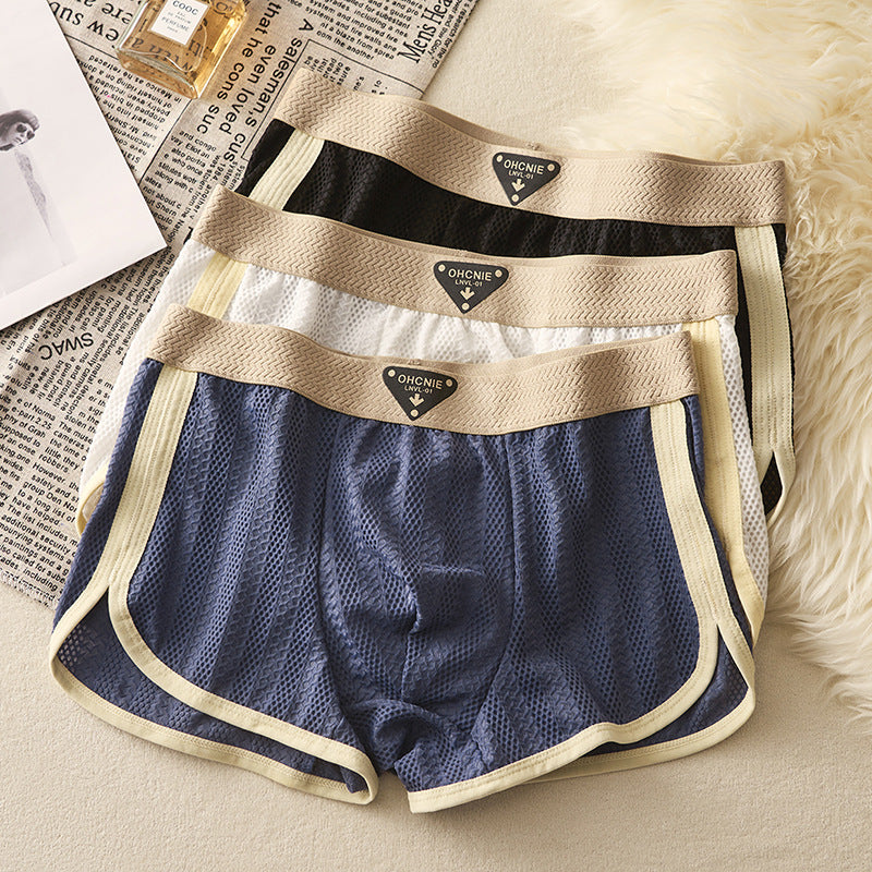 STOCK-Pack of 5 Mens Ice Silk Mesh Boxer Briefs