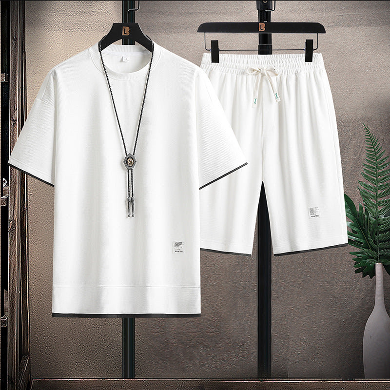 Men's Waffle Ice Silk Shorts Set – Summer Two-Piece
