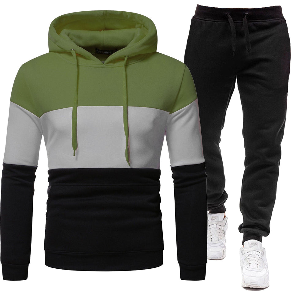 Men’s 3-Color Pullover Set – Stylish Hoodie Suit