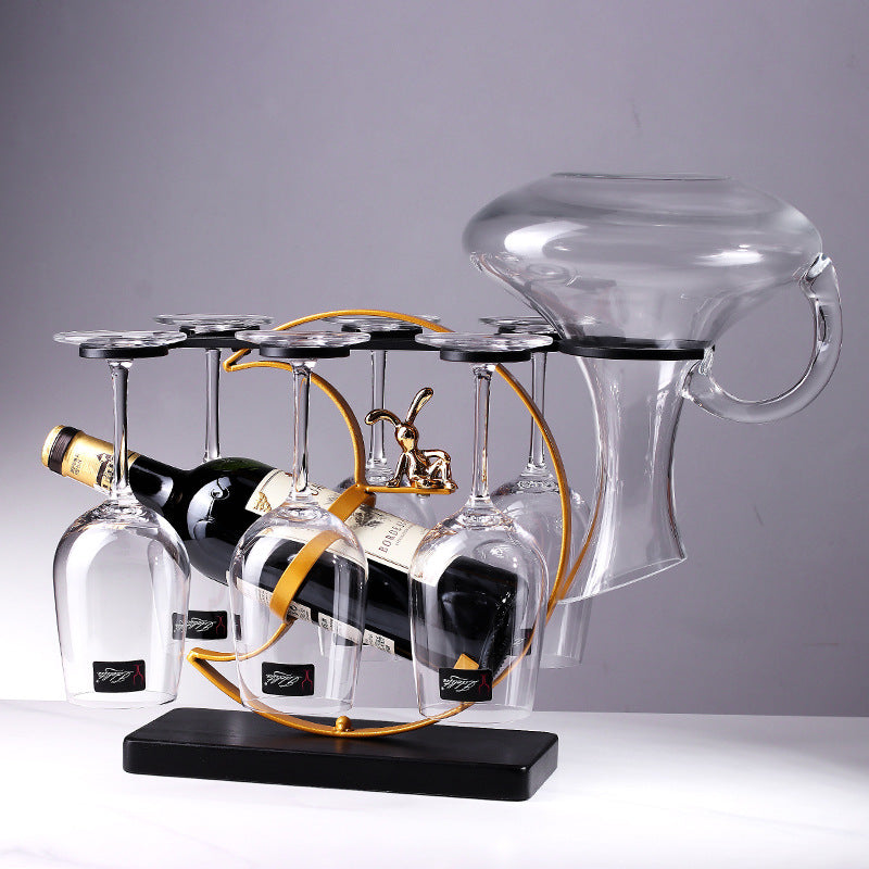 Golden Rabbit Wine Glass & Decanter Rack – Elegant