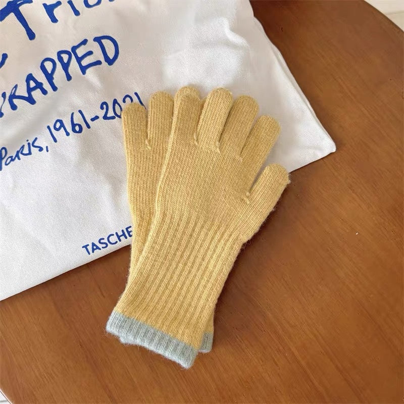 Candy Color Knitted Gloves