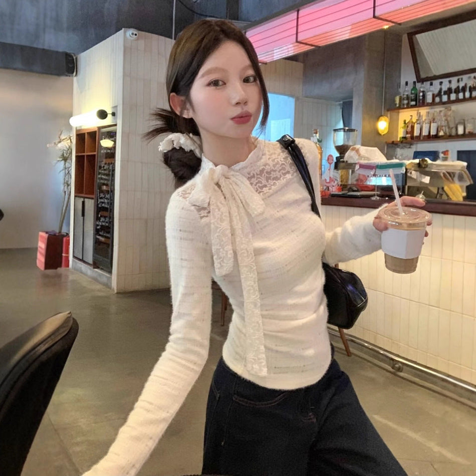 French Lace Slim-Fit Winter Base Top