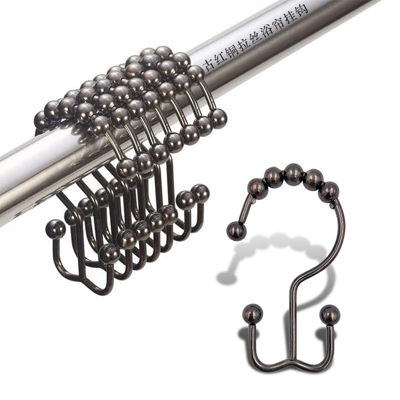 Iron Mountain 5-Bead Shower Curtain Hooks 12 Multi-Color