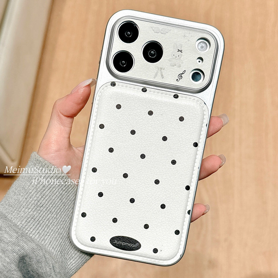 iPhone 17 Pro Max Korean Polka Dot Leather Case