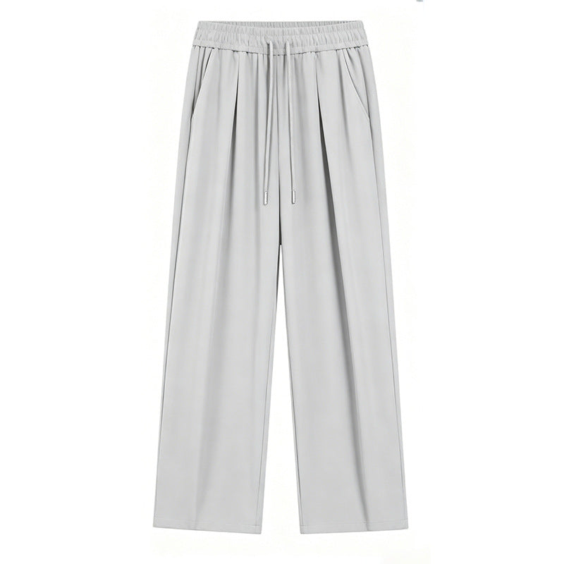 Men's Ice Silk Casual Pants with Breathable Straight Leg Fit