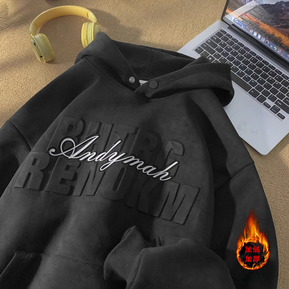 INSTOCK-Men's Hooded Sweatshirt Heavy Stiff Jacket