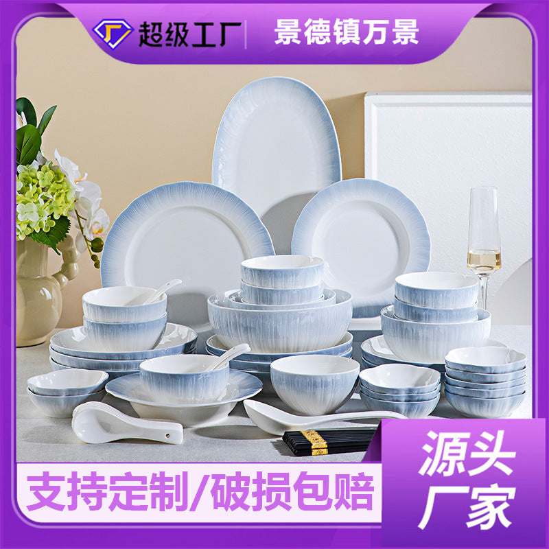 STOCK-Underglaze Ceramic Tableware Set – Rice & Soup Bowls