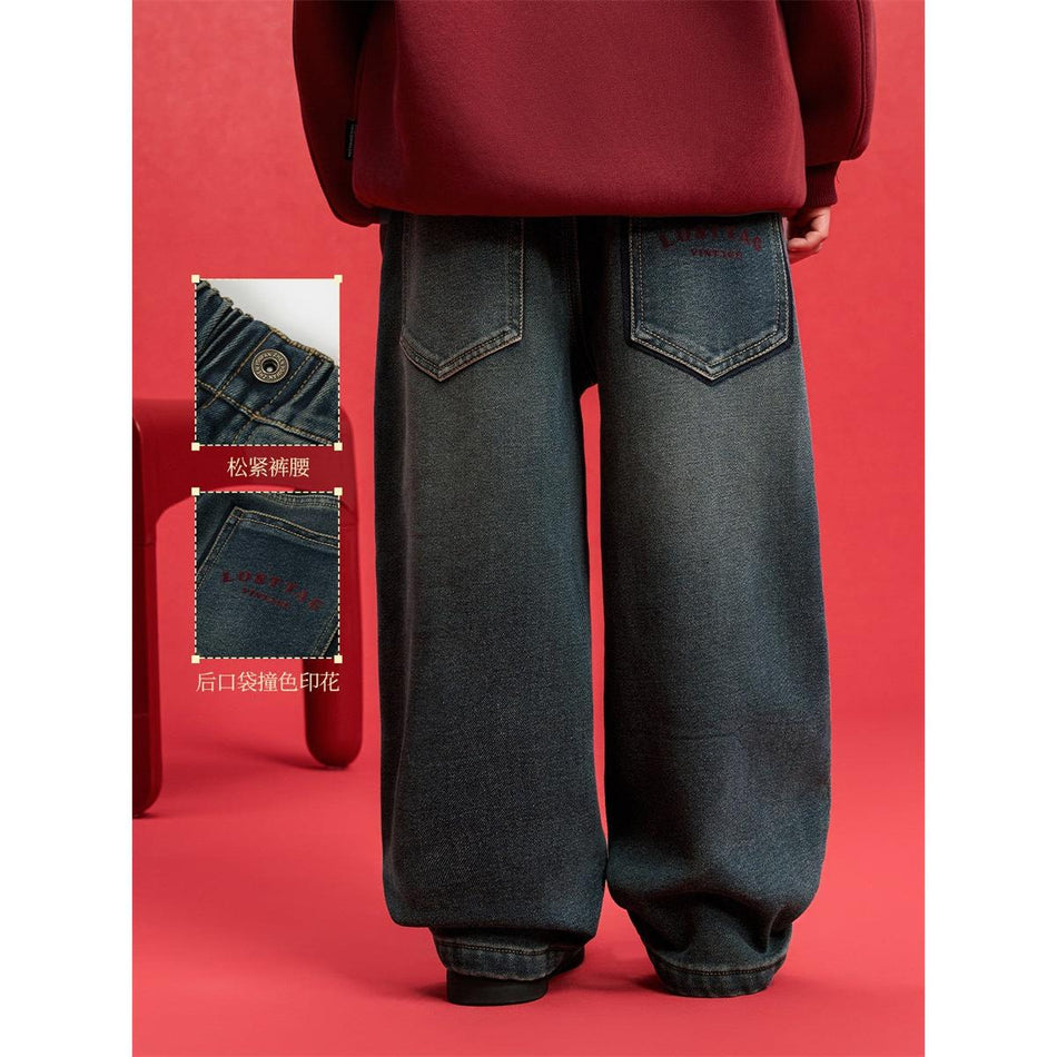 Kids Fleece-Lined Winter Jeans 2025