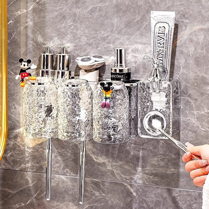 Punch-Free Toothbrush Rack with Storage Box