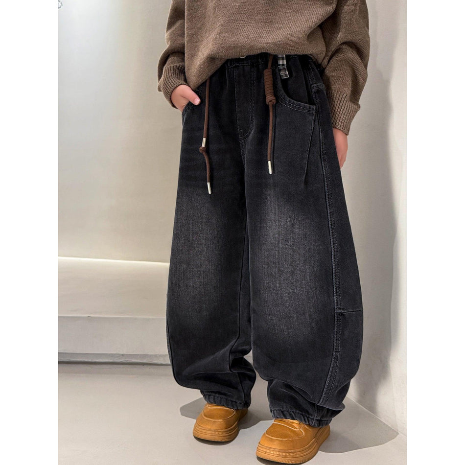 Boys Fleece-Lined Winter Jeans – Warm Kids Pants 2025