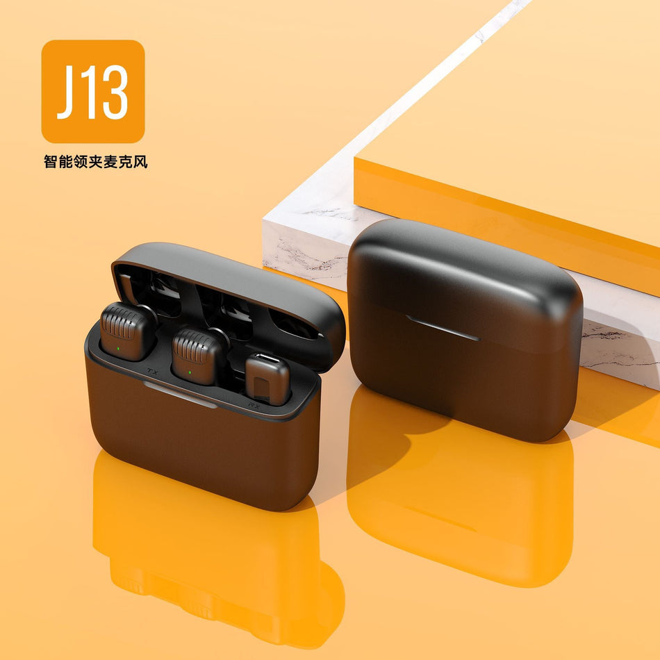 J13 One-to-Two Wireless Lavalier Mic with Charging Case