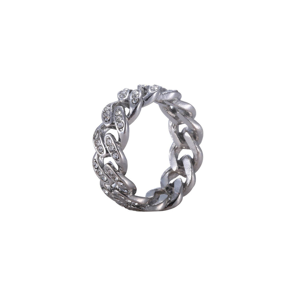 Luxury Cuban Titanium Steel Ring for Men & Women