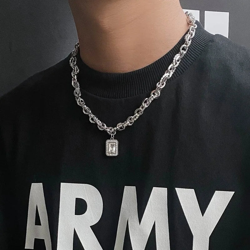 Letter Cuban Chain Necklace – Unisex Hip-Hop Pendant