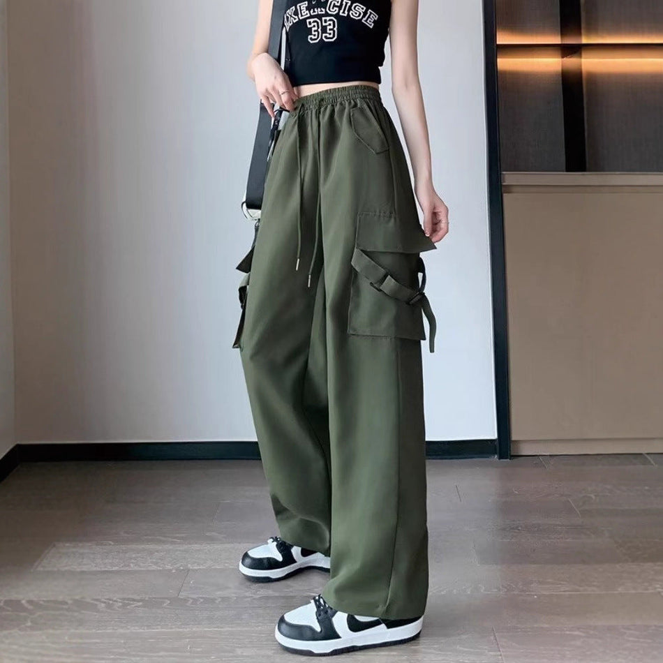 Drawstring Ankle-Tied Overalls Pants