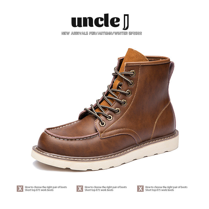 Men’s Extra-Large Fleece-Lined Retro Work Boots