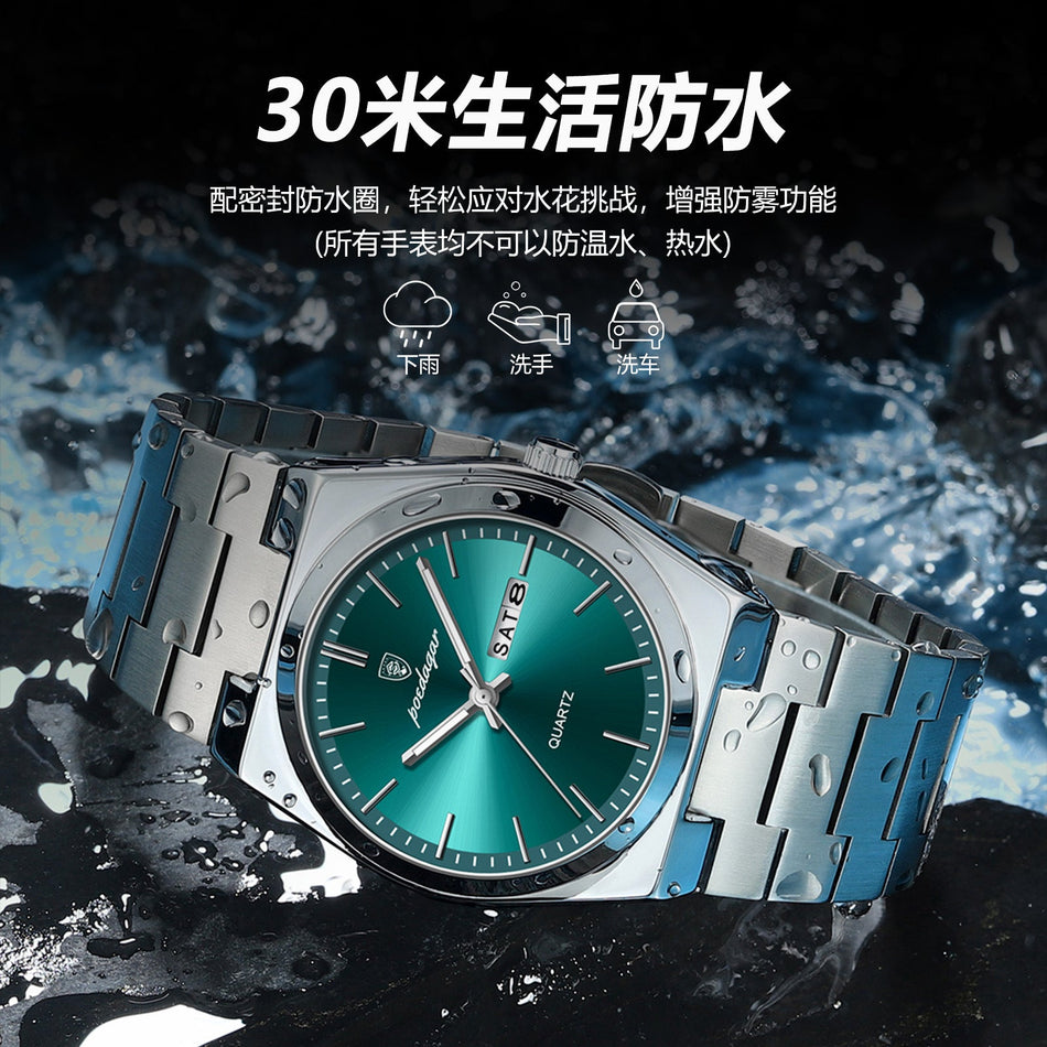 Men’s Waterproof Double Calendar Watch – Casual Sports Quartz