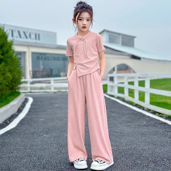 Girls National Style Summer 2-Piece Pants Set 2024 – Traditional Kids Outfit Nepal | Tudoholic