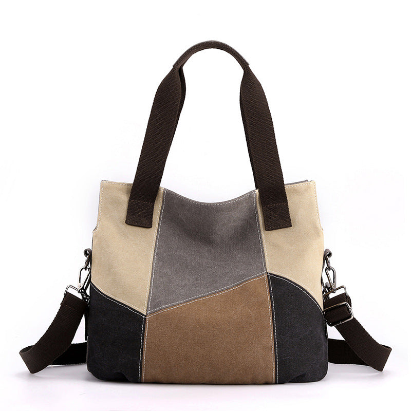STOCK-Simple Fashion Women's Large Capacity Canvas Bag