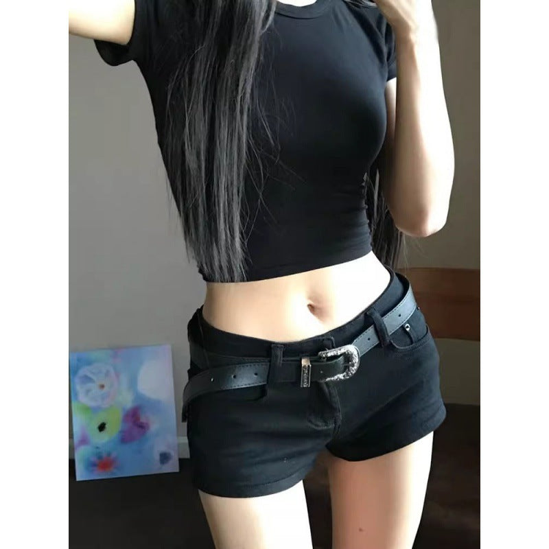 Low Waist Denim Shorts – Slim Fit Hot Girl Style