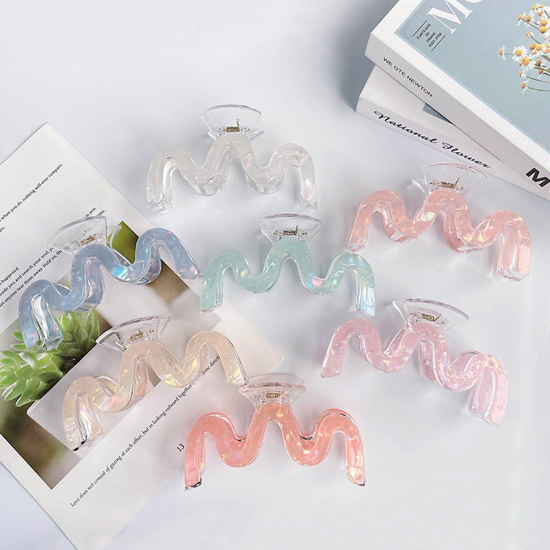 13cm Acrylic High-Wave Shark Clip – Big Volume Grip