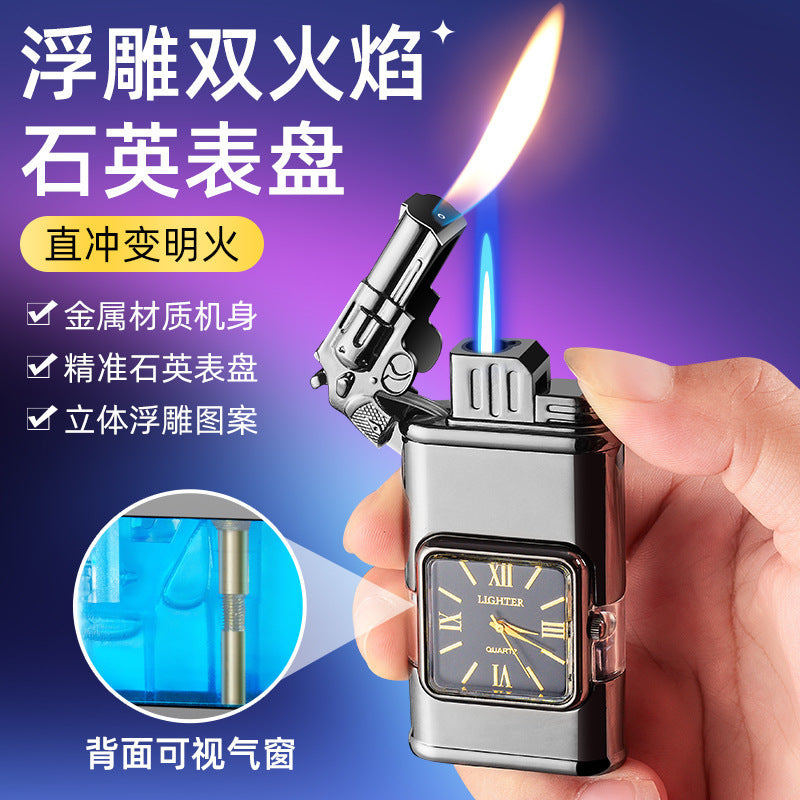 Crocodile Tiger Head Double Fire Inflatable Lighter