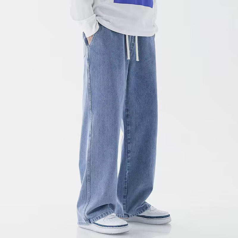 INSTOCK-Men's Plus Size Straight Jeans Loose Wide-Leg Pants