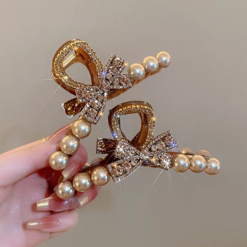 INSTOCK - Maillard Bow Rhinestone Hair Clip – Elegant Shark Style