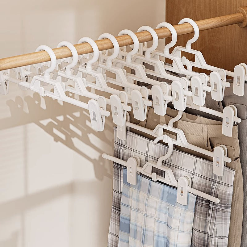 Pack Of 5 -Plastic Non-Slip Pants & Skirt Rack – Household Hanger
