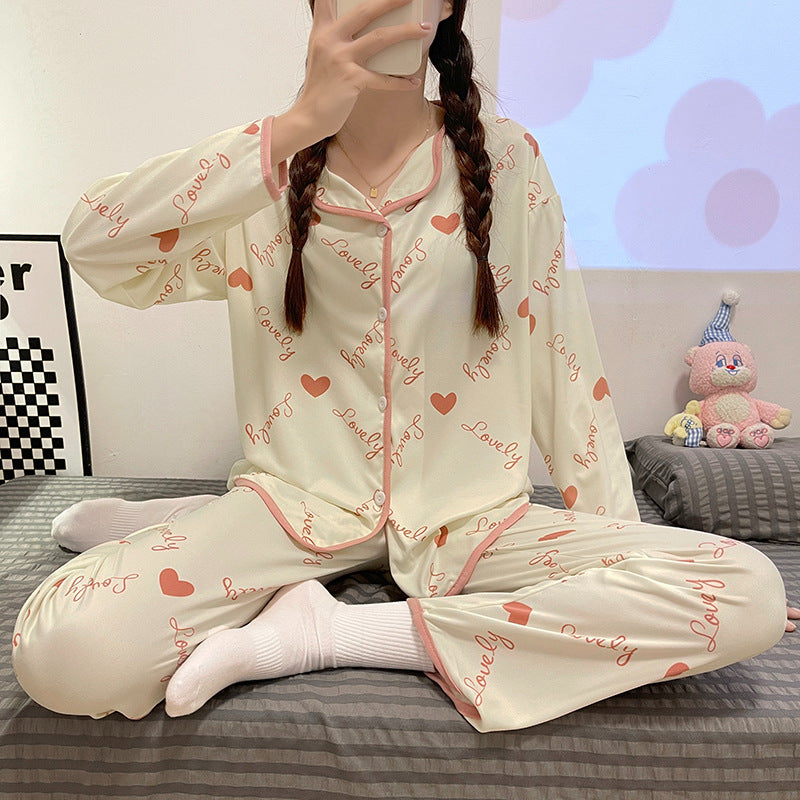 Cute Cartoon Pajama Set – College Style Summer