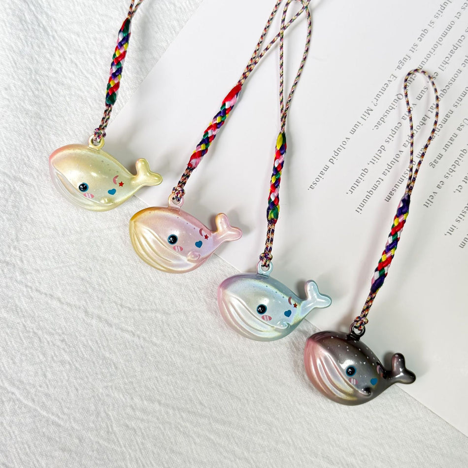 Cartoon Whale Keychain – Water Sound Mobile Pendant
