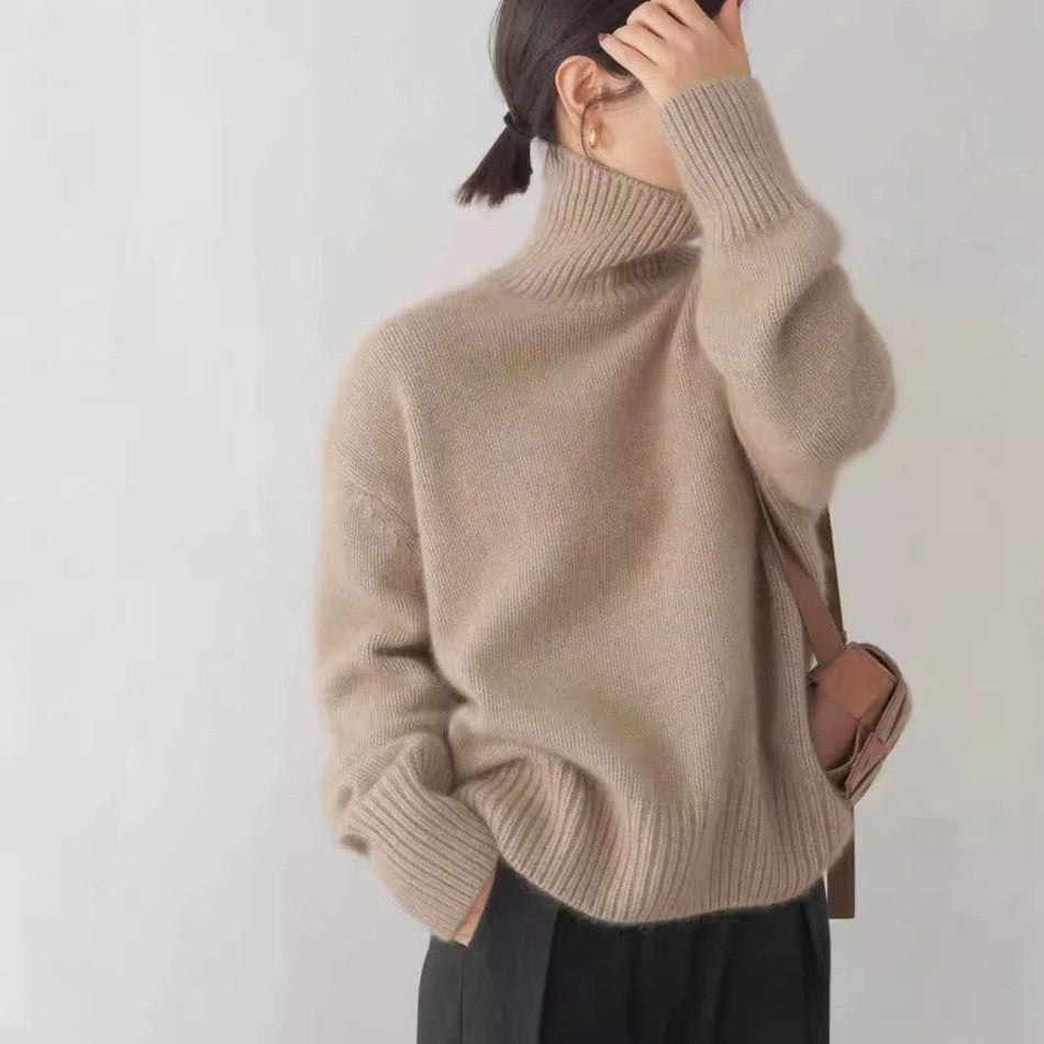 INSTOCK-Women’s Soft Loose High Neck Knitted Sweater