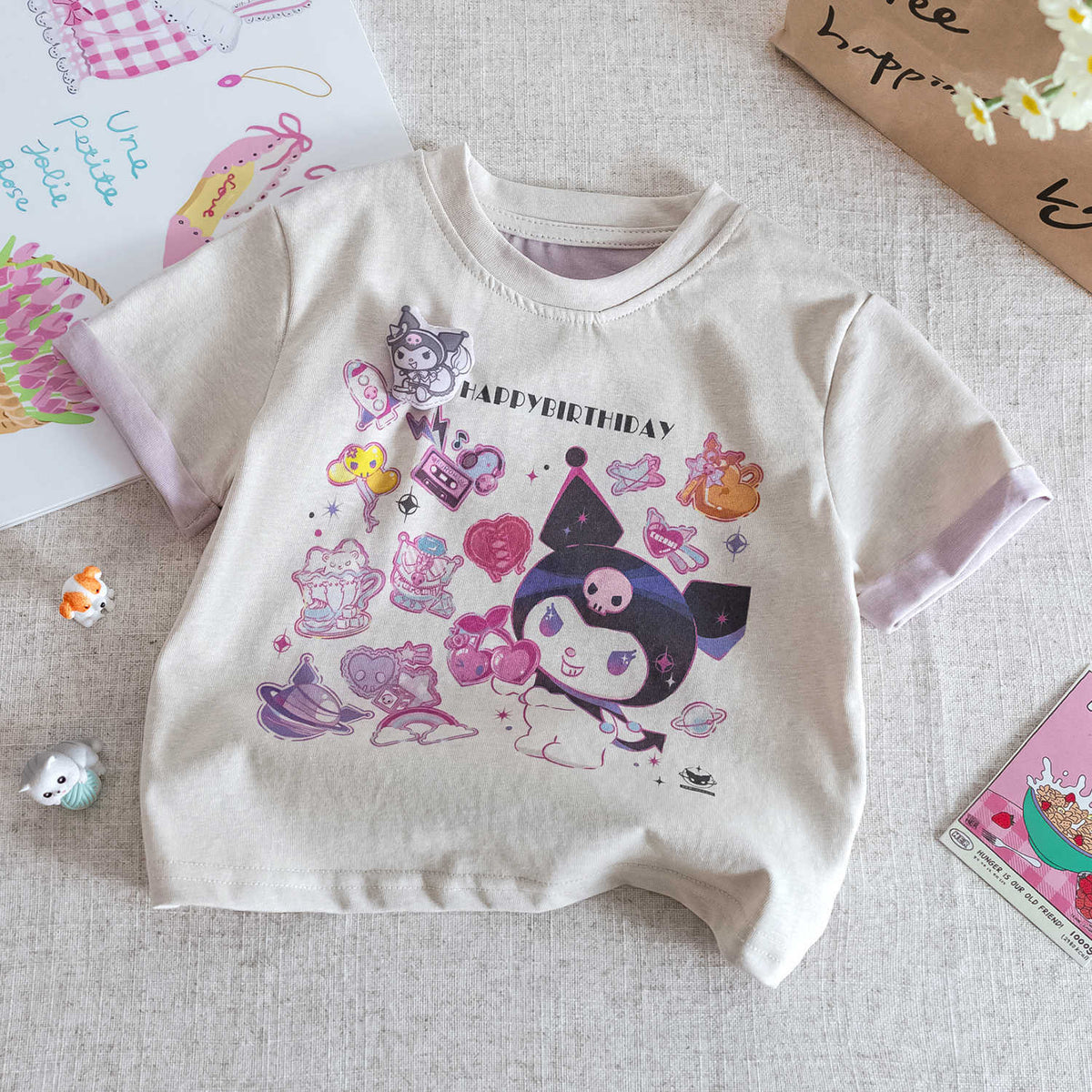 Girls Cartoon Cotton T-Shirt – Cute Summer Crewneck Top – T-Shirts – Image 7
