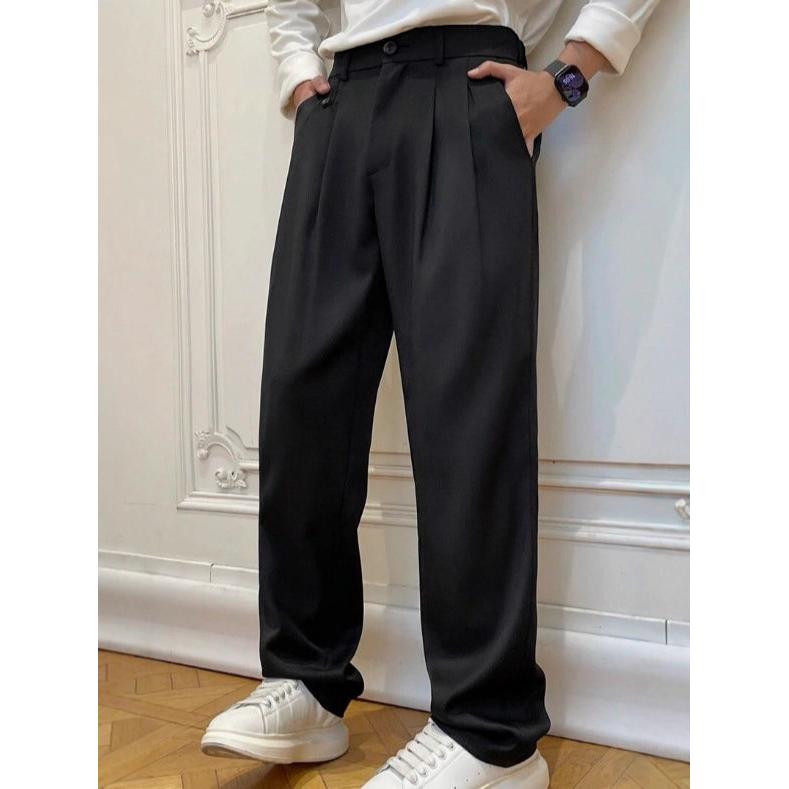 Men’s Casual Loose Solid Color Versatile Suit Pants