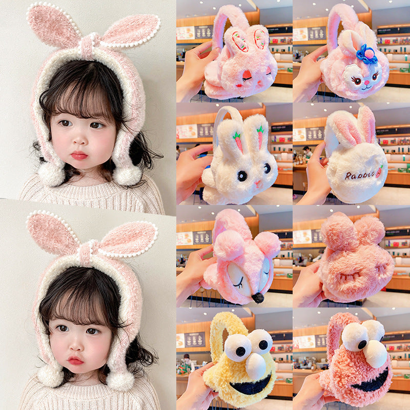 Kids’ Cartoon Plush Earmuffs – Warm & Windproof Winter Ear Covers