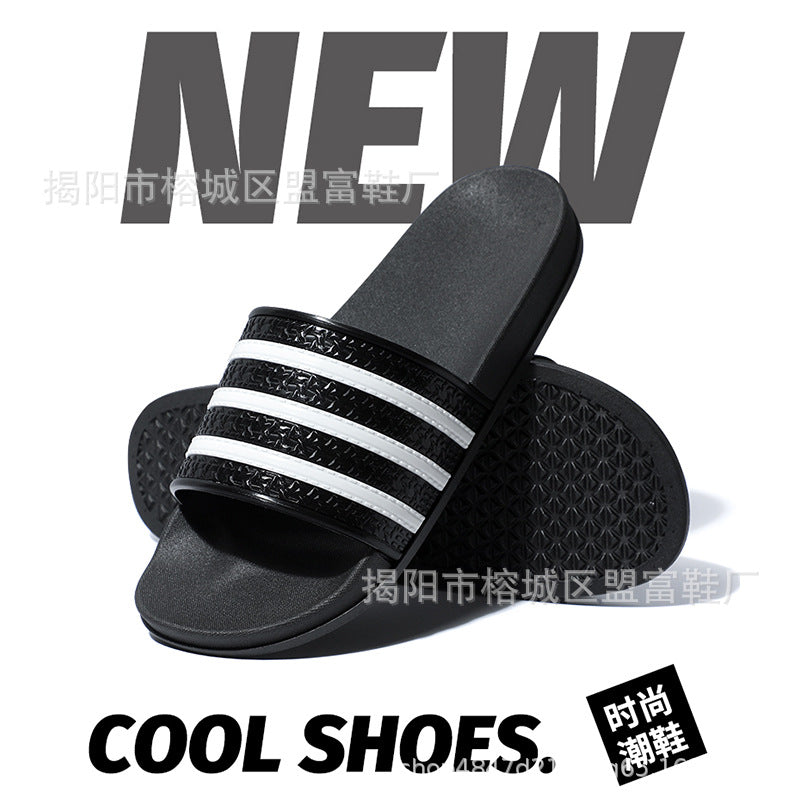 New Striped Couple Soft-Soled Non-Slip Home & Outdoor Slippers
