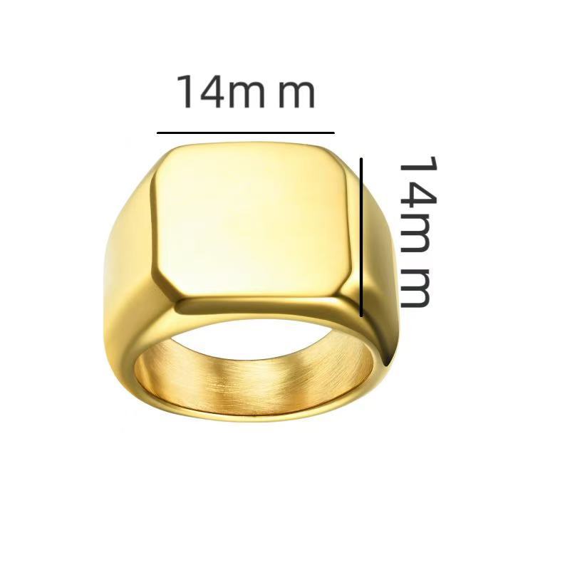 Square Titanium Steel Ring – Solid Smooth Men’s Band