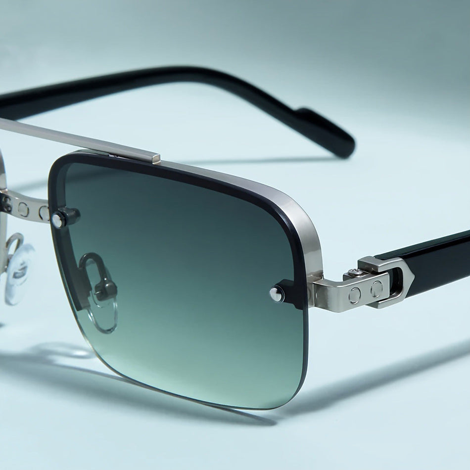 Semi-Frameless Gradient Sunglasses – Unisex Retro UV Style