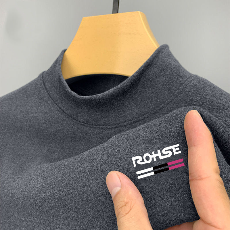 Slim Fit High Collar T-Shirt – Double-Sided Soft Long Sleeve