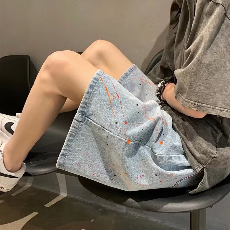 Men’s Splash Ink Denim Shorts