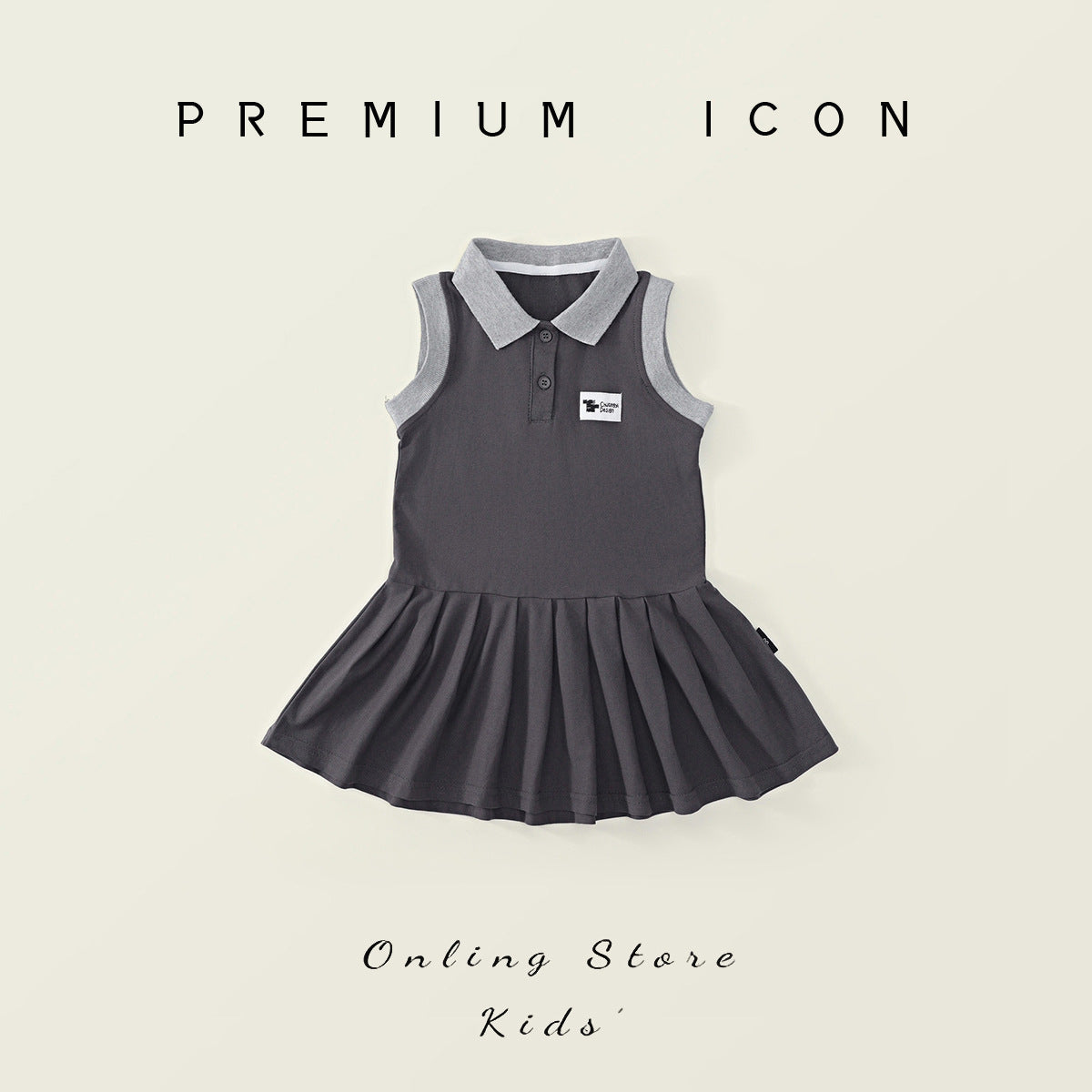 Girls Lapel Pleated Sleeveless Vest Dress Korean Style – Kids Fashion Nepal | Tudoholic