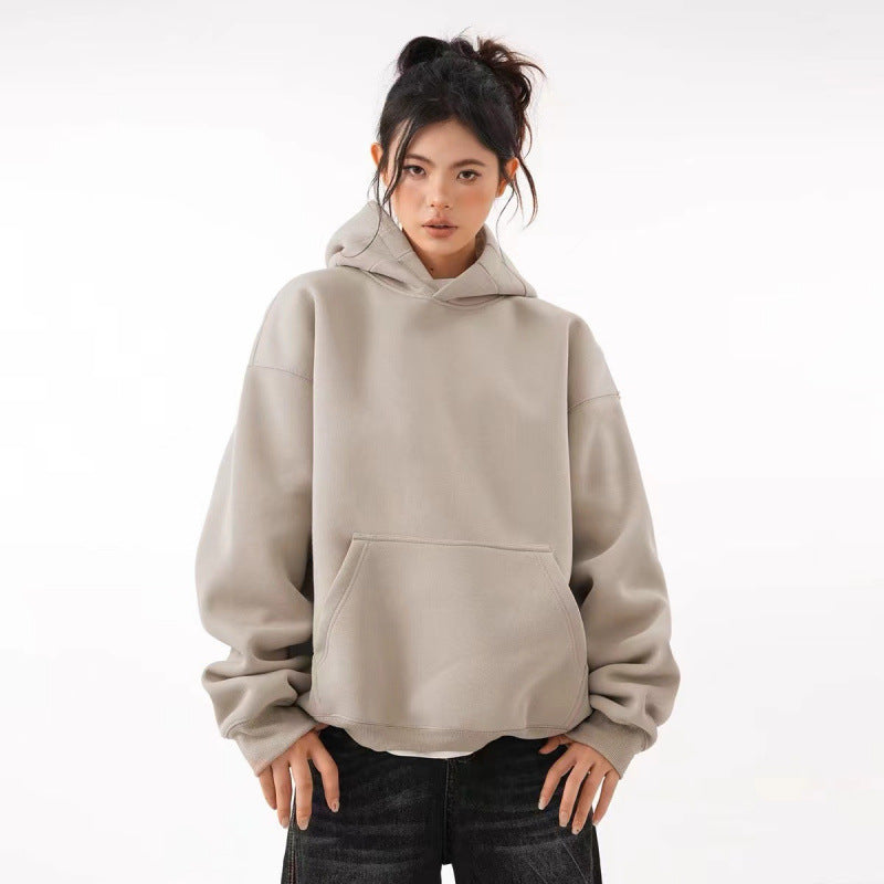 460g Heavy Cotton Hooded Sweater Men Fleece-Lined Hoodie