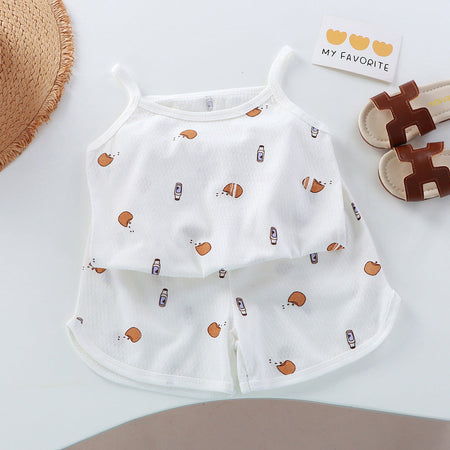 Girls Cotton Vest Shorts Set Summer Home Outfit – Summer Kids Fashion Nepal | Tudoholic