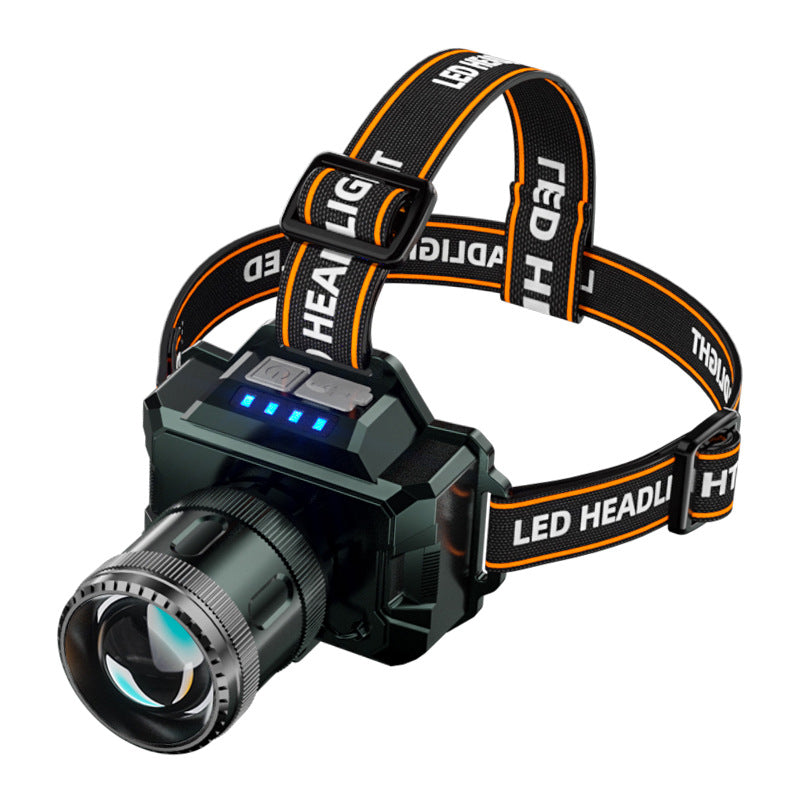 Double Lithium Battery Zoom Super-Bright Head-Mounted Headlight